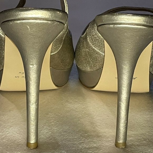 Formentini Gold Peep Toe Stilettos Size 8 39EU - Picture 4 of 6